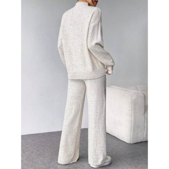 Loose Knit Sweater And High Waist Pants - Picture 2 of 7